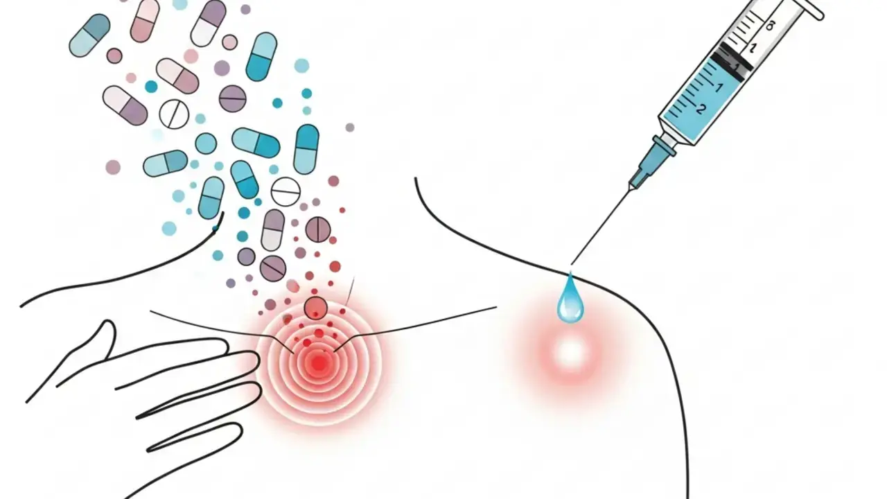 Comparativo entre tratamento local via infiltração no ombro e tratamento oral para inflamação
